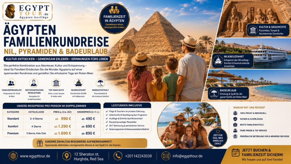 Ägypten Familienrundreise Nil, Pyramiden & Badeurlaub