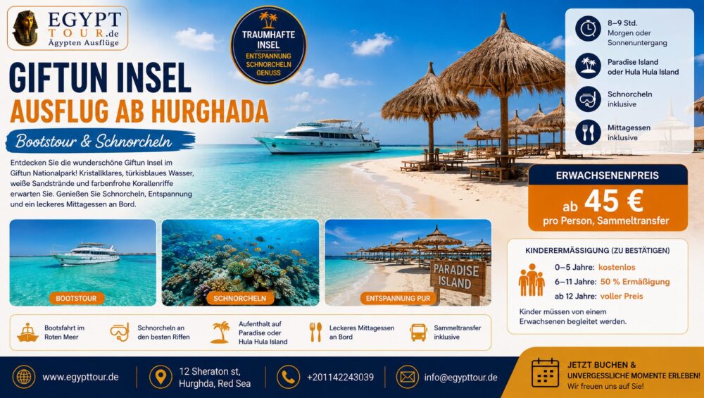 Giftun Insel Ausflug ab Hurghada – Bootstour & Schnorcheln