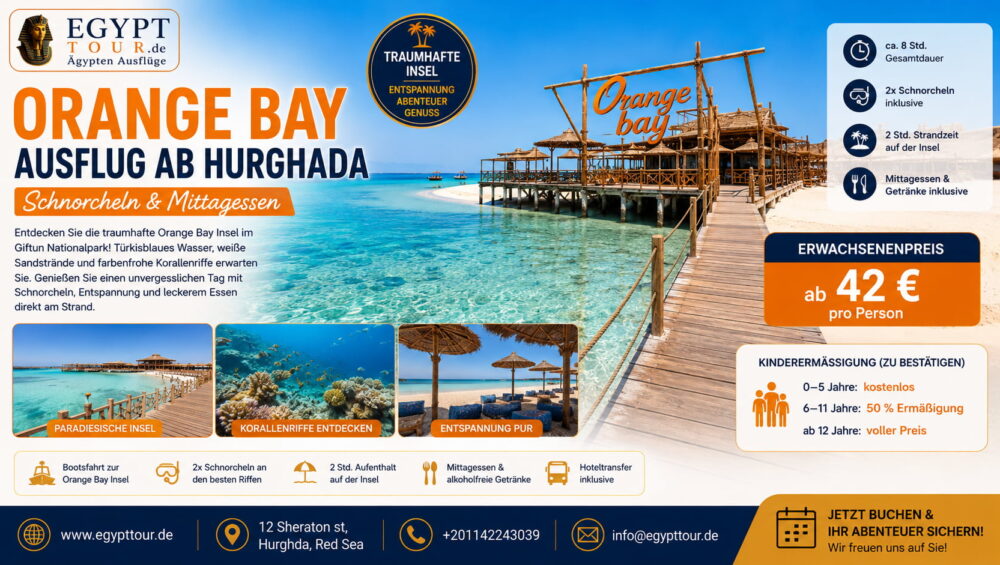 Orange Bay Ausflug ab Hurghada – Schnorcheln & Mittagessen