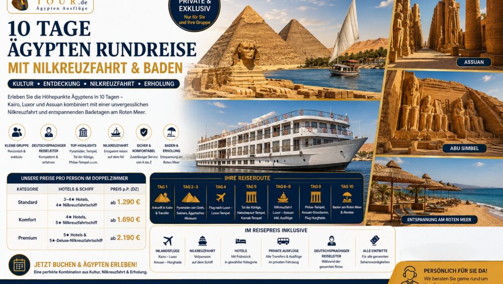 10 Tage Ägypten Rundreise mit Nilkreuzfahrt & Baden