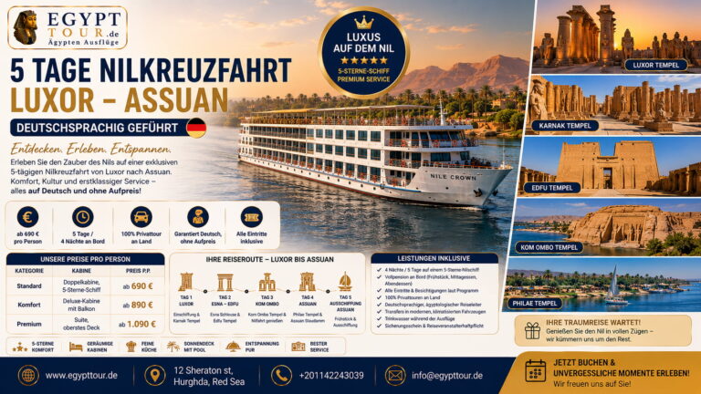 5 Tage Nilkreuzfahrt Luxor Assuan – deutschsprachig geführt