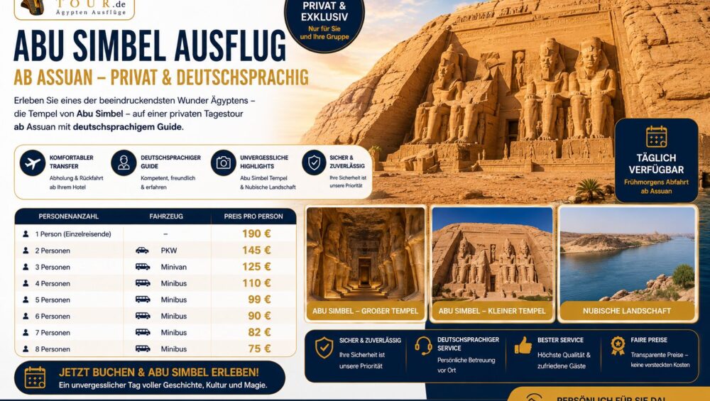 Abu Simbel Ausflug ab Assuan – privat & deutschsprachig