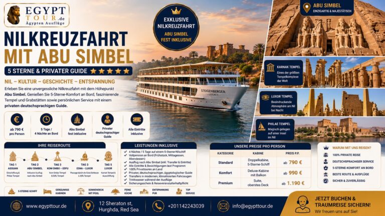 Nilkreuzfahrt mit Abu Simbel – 5 Sterne & privater Guide